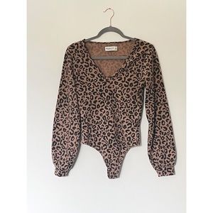 Abercrombie and Fitch leopard sweater bodysuit
